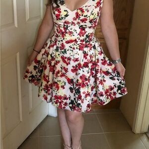 Vintage Style Floral Sleeveless Dress